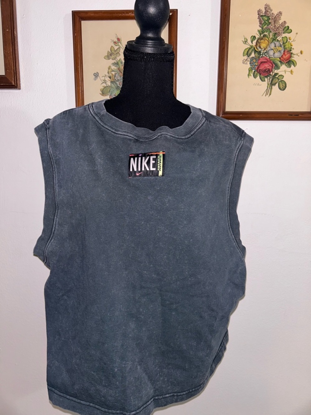 Nike Charcoal Gray Sleeveless Tank with Logo Patch